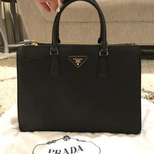 Black Prada Saffiano satchel
